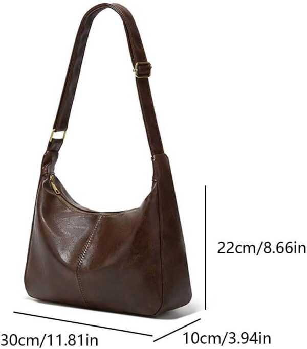 Slouchy  Bags for Women Leather Shoulder Bag Eeryday Purse intage Slouchy Bag  Purse with Zipper - Image 2