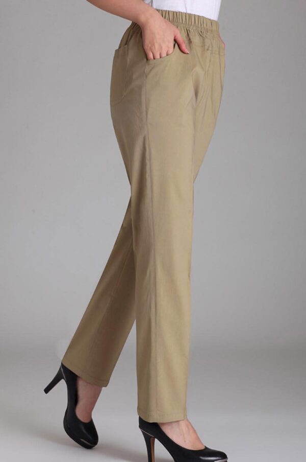 Womens Summer Elastic Waist Comfy Stretch  Pants - Image 2