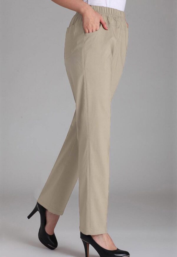 Womens Summer Elastic Waist Comfy Stretch  Pants - Image 2