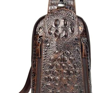 Leather Sling Bag Crossbody Backpack for Men Women Travel Outdoor Sports