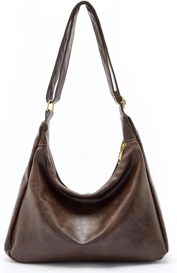 Bags for Women, Ultra Soft Foldable egan Leather Shoulder Handbag, Stylish Slouchy Tote Purses
