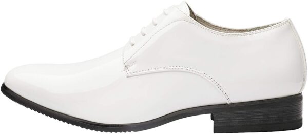 Men's Faux Patent Leather Tuxedo Dress Shoes Classic Lace-up Formal Oxford - Image 2