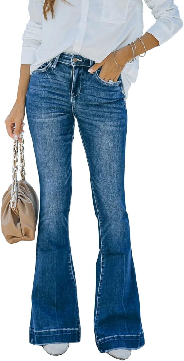 Women's Flare Bell Bottom Jeans High Waisted Wide Leg Bootcut Jeans Stretchy Denim Pants