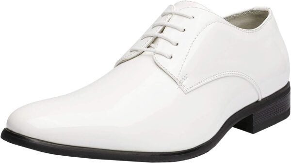 Men's Faux Patent Leather Tuxedo Dress Shoes Classic Lace-up Formal Oxford