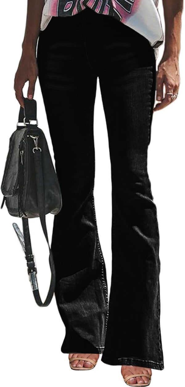 Women's High Waisted Bell Bottom Bootcut Jeans Flared Wide Leg Denim Pants