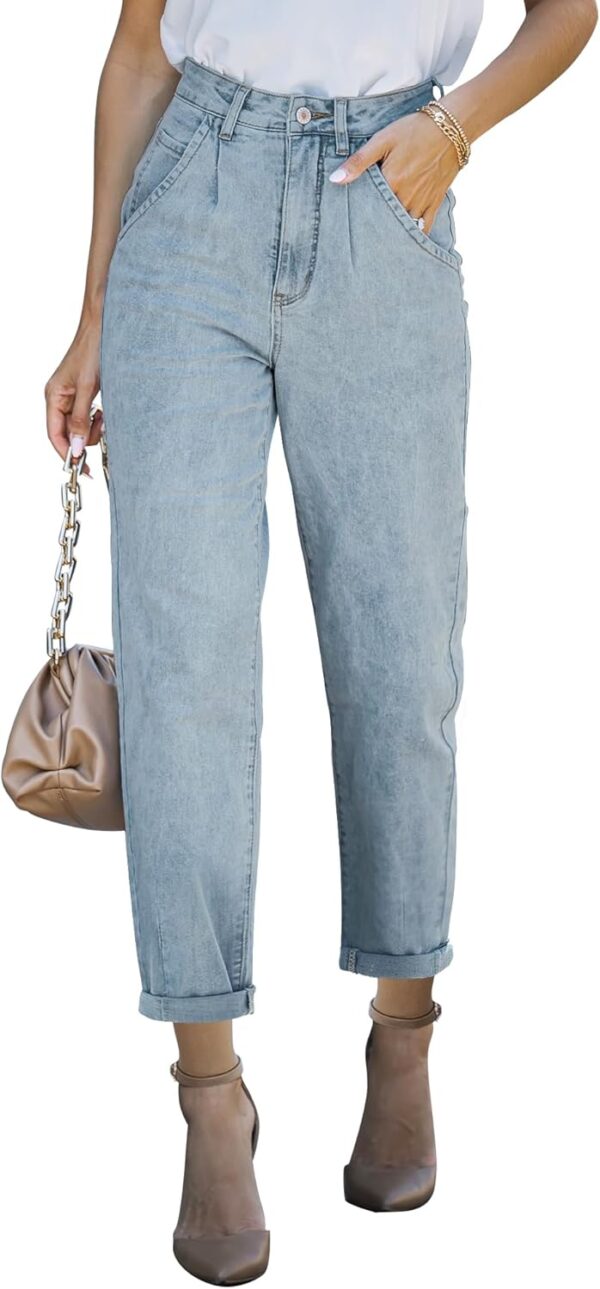Mom Jeans for Women's Trendy High Waisted Stretchy Loose Jeans for Women's Denim Pants