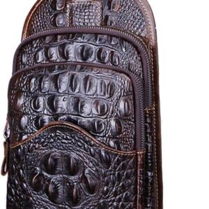 Leather Sling Bag Crossbody Backpack for Men Women Travel Outdoor Sports