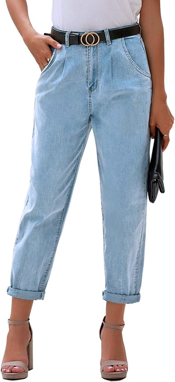 Mom Jeans for Women's Trendy High Waisted Stretchy Loose Jeans for Women's Denim Pants