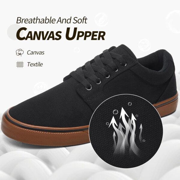 Men White Casual Shoes   Sneakers for Men Low Top Lace Up Canvas Shoes - Image 2