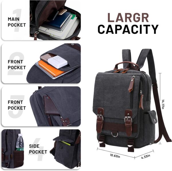 Canvas Cross Body Messenger Bag Shoulder Sling Backpack Travel Rucksack - Image 2