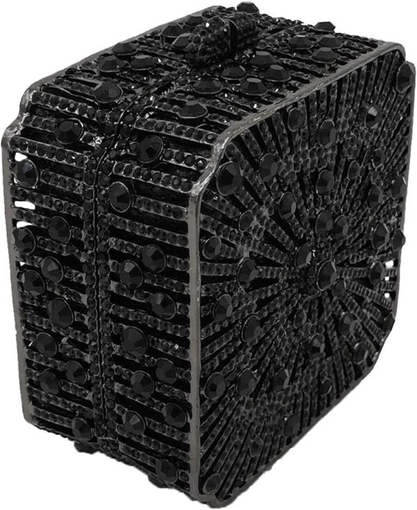 Cute Women Crystal Box Clutch Evening Bags Wedding Party Cocktail Rhinestone Handbags and - Image 2