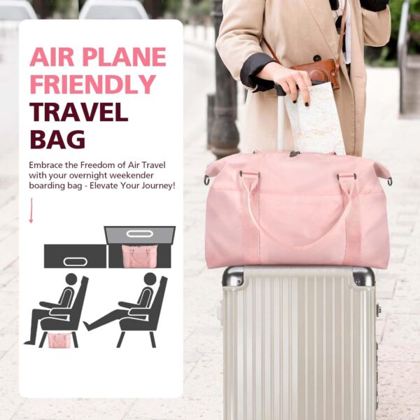 Trael Duffle Bag, Waterproof Weekender Bag Carry On Tote Bags for Women, Duffel Bag Sport Gym Bag for Men, Hospital Bag for Labor and Deliery, Oernight Bag Luggage Bag with Trolley Sleee - Image 2