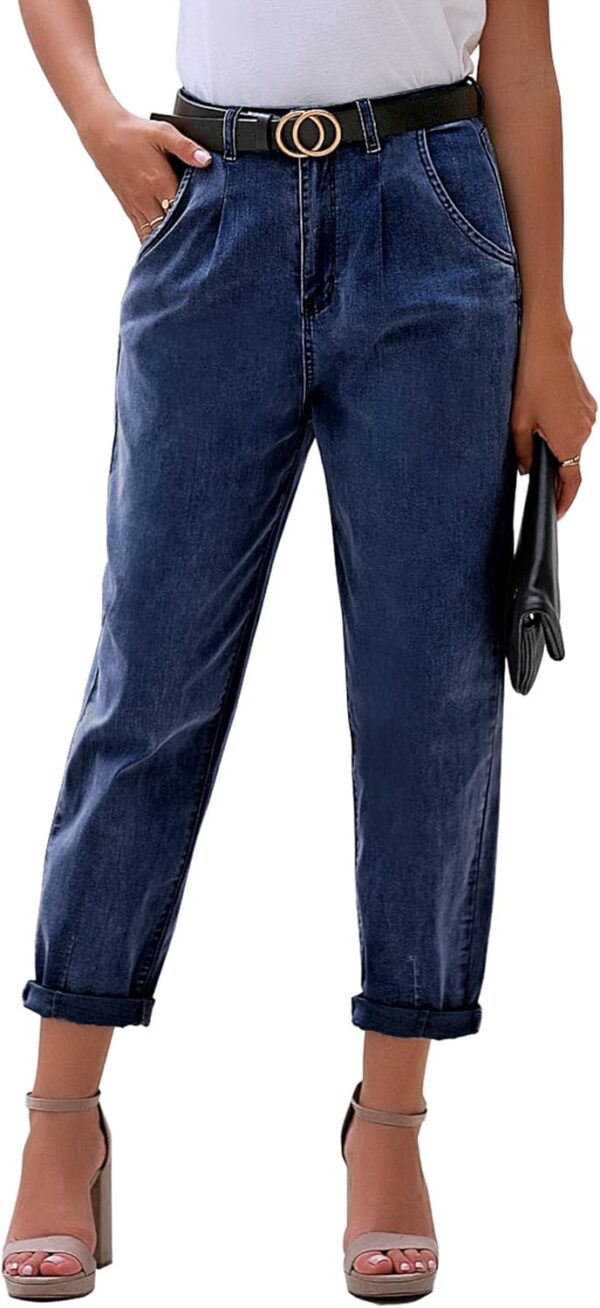 Mom Jeans for Women's Trendy High Waisted Stretchy Loose Jeans for Women's Denim Pants
