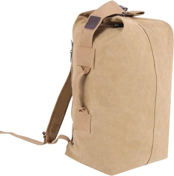 Canvas Leisure Backpack Tactical Military Duffel Bags Travel Climbing Bag, Gym Bag Top Load for Outdoor s (Khaki, Upgrade S)