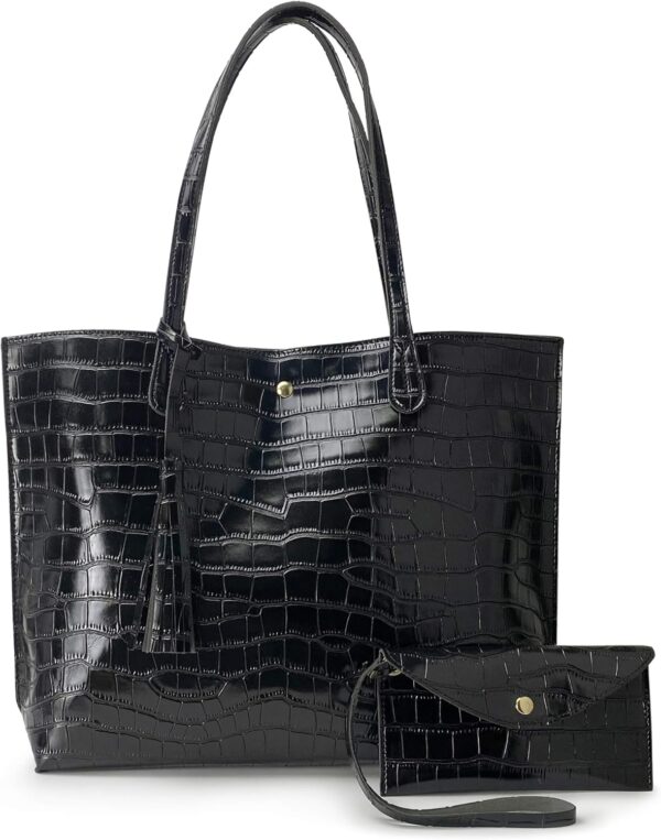 Minimalist Clean Cut Pebbled Faux Leather Tote WoMen's Shoulder Handbag