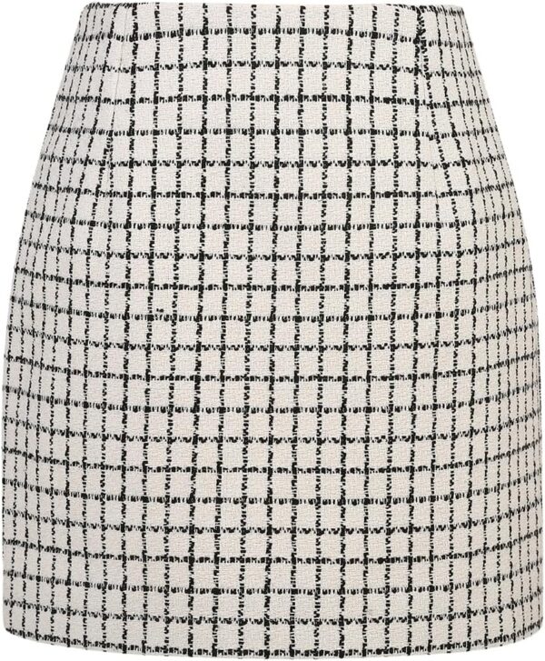 Womens High Waist Plaid Skirt Bodycon Pencil Wool Mini Skirts
