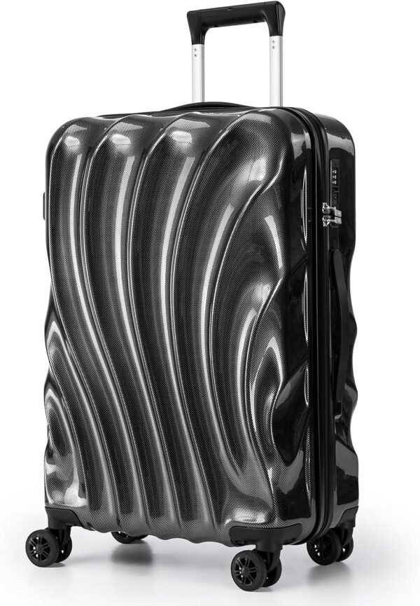 24 Inch Medium Checked Hardside Luggage, ABS+PC Hardshell Suitcase with Spinner Wheels , Lightweight Carry on Check Luggage with Scratch Resistant Surface