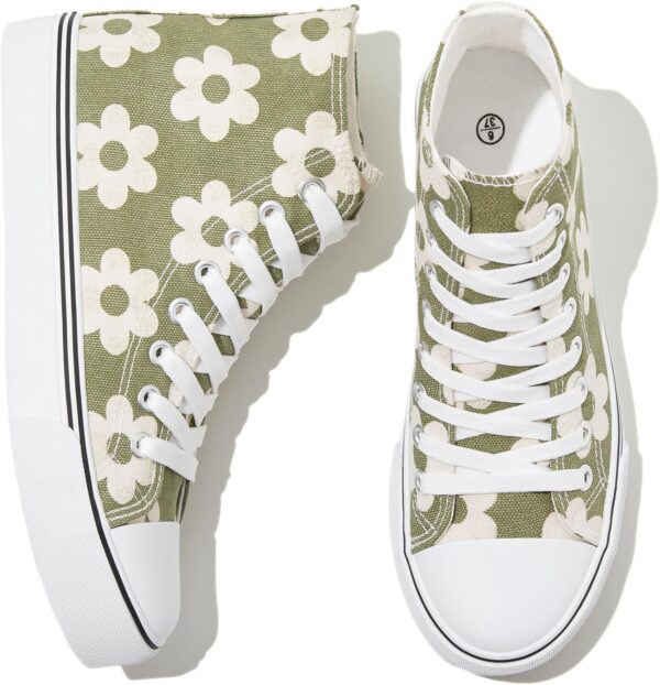 Women High Top Canvas Sneakers Canvas Shoes Lace up White Black Sneakers Casual Walking Shoes