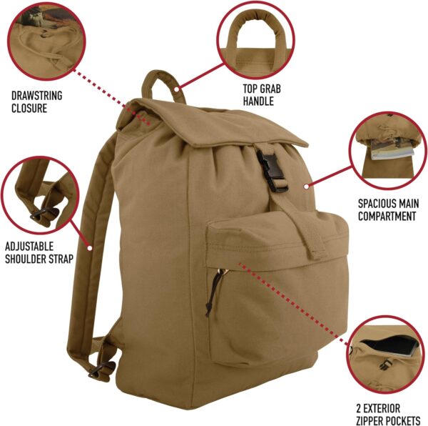 Canvas Daypack – Heavy-Duty Cotton Canvas Backpack for Hiking, Camping, Traveling, and Daily Use – 34L Capacity - Image 2